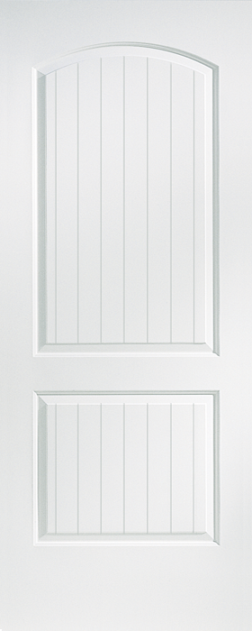 JELDWEN Molded Santa Fe 6'8 X 1-3/8 Ovolo Sticking 2 Panel Arch Top Planked Smooth Surface Hollow/Solid Interior Door