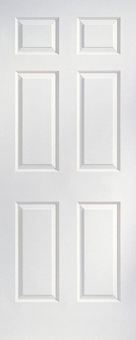 JELDWEN Molded Smooth Colonist 6'8 X 1-3/8 Cove And Bead Sticking 6 Panel Smooth Surface Hollow/Solid Interior Door