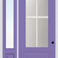 MMI 3/4 Lite 1 Panel Direct Glazed 3'0" X 8'0" Fiberglass Smooth Pro Clear Glass Exterior Prehung Door With 1 3/4 Lite 14 Inches Sidelight 608