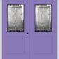 MMI TWIN/DOUBLE 1/2 LITE 1 PANEL 6'8" FIBERGLASS SMOOTH BELAIRE ZINC DECORATIVE GLASS EXTERIOR PREHUNG DOOR 682