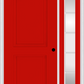 MMI 2 Panel Arch 3'0" X 6'8" Fiberglass Smooth Exterior Prehung Door With 1 Full Lite SDL Grilles Glass Sidelight 22