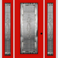 MMI Full Lite 6'8" Fiberglass Smooth Belaire Zinc Exterior Prehung Door With 2 Full Lite Belaire Zinc Decorative Glass Sidelights 686