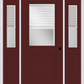 MMI 1/2 Lite 1 Panel Raise/Lower Blinds 3'0" X 6'8" Fiberglass Smooth Exterior Prehung Door With 2 Half Lite Glass Raise/Lower Blinds Sidelights 682 RLB 692 RLB