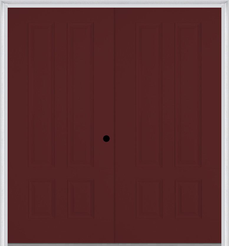 MMI Twin/Double Longtop 4 Panel 6'8" Fiberglass Smooth Exterior Prehung Door 140