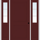 MMI TRUE 2 PANEL 3'0" X 6'8" FIBERGLASS SMOOTH EXTERIOR PREHUNG DOOR WITH 2 HALF LITE SDL GRILLES SIDELIGHTS 20