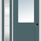 MMI 1/2 Lite 1 Panel 3'0" X 6'8" Fiberglass Smooth Exterior Prehung Door With 1 Full Lite Sdl Grilles Glass Sidelight 682