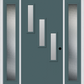 MMI 3 Lite Vertical Hinge/Stop Side 3'0" X 6'8" Fiberglass Smooth Clear Or Frosted Glass Exterior Prehung Door With 2 Craftsman Full Lite Low-E Sidelights 842V3H Or 842V3S