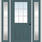MMI 1/2 Lite 2 Panel External SDL Grilles 3'0" X 6'8" Fiberglass Smooth Exterior Prehung Door With 2 Full Lite Glass SDL Grilles Sidelights 55