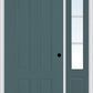 MMI LONGTOP 4 PANEL 3'0" X 6'8" FIBERGLASS SMOOTH EXTERIOR PREHUNG DOOR WITH 1 LOW-E SDL GRILLES 3/4 LITE GLASS SIDELIGHT 140