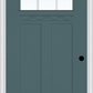 MMI Craftsman 2 Panel Shaker With Shelf 3'0" X 6'8" Fiberglass Smooth Clear Or SDL Low-E Glass Finger Jointed Primed Exterior Prehung Door 866, 867SDL, Or 868SDL