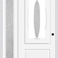 MMI SMALL OVAL 1 PANEL 3'0" X 6'8" RAIN LOW-E FIBERGLASS SMOOTH EXTERIOR PREHUNG DOOR WITH 1 FULL LITE RAIN LOW-E GLASS SIDELIGHT 950