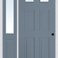 MMI 2-1/4 Lite 4 Panel 3'0" X 6'8" Fiberglass Smooth Exterior Prehung Door With 1 Half Lite Clear Glass Sidelight 23