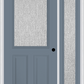 MMI 1/2 LITE 2 PANEL 3'0" X 6'8" TEXTURED/PRIVACY FIBERGLASS SMOOTH EXTERIOR PREHUNG DOOR WITH 1 FULL LITE TEXTURED/PRIVACY GLASS SIDELIGHT 684