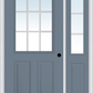 MMI 1/2 Lite 2 Panel External SDL Grilles 3'0" X 6'8" Fiberglass Smooth Exterior Prehung Door With 1 Half Lite Glass SDL Grilles Sidelight 55