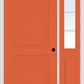 MMI TRUE 2 PANEL 3'0" X 6'8" FIBERGLASS SMOOTH EXTERIOR PREHUNG DOOR WITH 1 HALF LITE SDL GRILLES GLASS SIDELIGHT 20