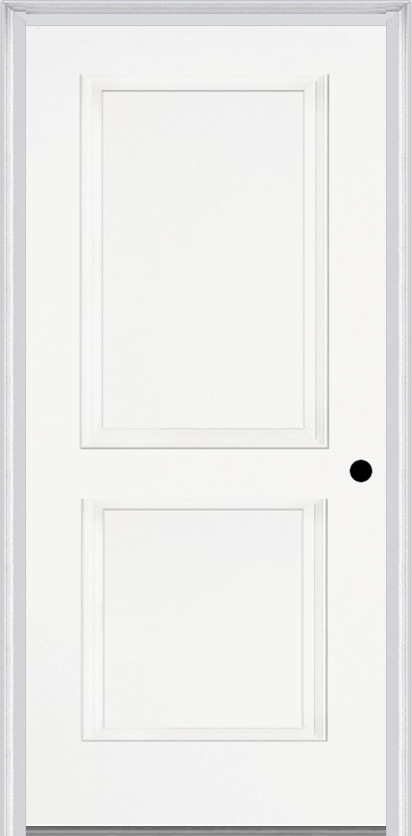 MMI TRUE 2 PANEL 6'8" FIBERGLASS SMOOTH EXTERIOR PREHUNG DOOR 20