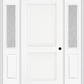 MMI TRUE 2 PANEL 3'0" X 6'8" FIBERGLASS SMOOTH EXTERIOR PREHUNG DOOR WITH 2 HALF LITE CLEAR OR PRIVACY/TEXTURED GLASS SIDELIGHTS 20