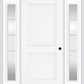MMI TRUE 2 PANEL 3'0" X 6'8" FIBERGLASS SMOOTH EXTERIOR PREHUNG DOOR WITH 2 FULL LITE SDL GRILLES GLASS SIDELIGHTS 20