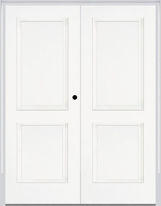 MMI TWIN/DOUBLE TRUE 2 PANEL 6'8" FIBERGLASS SMOOTH EXTERIOR PREHUNG DOOR 20