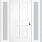 MMI TRUE 4 PANEL 3'0" X 6'8" FIBERGLASS SMOOTH EXTERIOR PREHUNG DOOR WITH 2 FULL LITE CLEAR OR PRIVACY/TEXTURED GLASS SIDELIGHTS 40