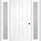 MMI TRUE 4 PANEL 3'0" X 6'8" FIBERGLASS SMOOTH EXTERIOR PREHUNG DOOR WITH 2 FULL LITE CLEAR OR PRIVACY/TEXTURED GLASS SIDELIGHTS 40