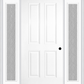 MMI TRUE 4 PANEL 3'0" X 6'8" FIBERGLASS SMOOTH EXTERIOR PREHUNG DOOR WITH 2 FULL LITE CLEAR OR PRIVACY/TEXTURED GLASS SIDELIGHTS 40