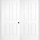 MMI TWIN/DOUBLE TRUE 4 PANEL 6'8" FIBERGLASS SMOOTH EXTERIOR PREHUNG DOOR 40