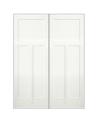 REEB Twin/Double 6'8 X 1-3/8 Or 1-3/4 1+2 Panel Primed Flat Shaker Sticking Interior Prehung Door PR8760