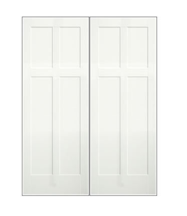 REEB Twin/Double 6'8 X 1-3/8 2 Short Panels Over 2 Long Panels Primed Flat Shaker Sticking Interior Prehung Door PR8762