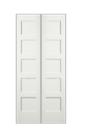 REEB Twin/Double 6'8 X 1-3/8 5 Panel Equal Primed Flat Ovolo Sticking Interior Prehung Door PR8055