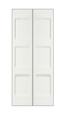 REEB Twin/Double 7'0 X 1-3/8 3 Panel Equal Primed Flat Shaker Sticking Interior Prehung Door PR8730