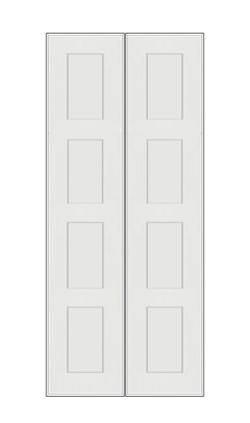 REEB Twin/Double 7'0 X 1-3/8 4 Panel Equal Primed Flat Ovolo Sticking Interior Prehung Door PR8040