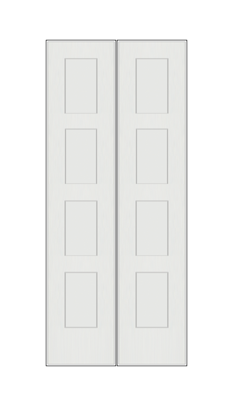 REEB Twin/Double 7'0 X 1-3/8 4 Panel Equal Primed Flat Shaker Sticking Interior Prehung Door PR8740