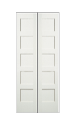 REEB Twin/Double 7'0 X 1-3/8 5 Panel Equal Primed Flat Shaker Sticking Interior Prehung Door PR8755