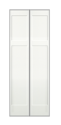 REEB Twin/Double 8'0 X 1-3/8 1+2 Panel Primed Flat Shaker Sticking Interior Prehung Door PR8760