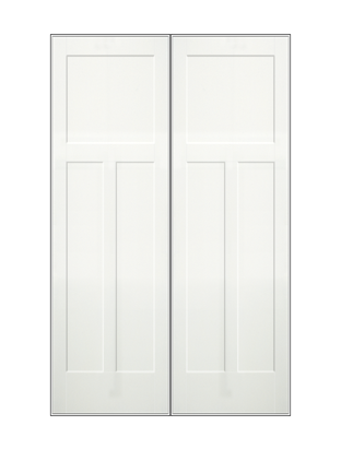 REEB Twin/Double 8'0 X 1-3/8 1+2 Panel Primed Flat Shaker Sticking Interior Prehung Door PR8760