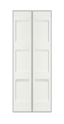 REEB Twin/Double 8'0 X 1-3/8 Or 1-3/4 3 Panel Equal Primed Flat Shaker Sticking Interior Prehung DoorPR8730