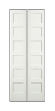 REEB Twin/Double 8'0 X 1-3/8 6 Panel Equal Primed Flat Shaker Sticking Interior Prehung Door PR8755