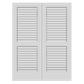 REEB Twin/Double 6'8 X 1-3/8 Full Plantation Louver Primed Interior Prehung Door PR730W
