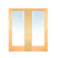 MMI TWIN/DOUBLE 1 LITE CLEAR/FROSTED 6'8" X 1-3/8 PRIMED PINE OR PINE OVOLO TEMPERED GLASS INTERIOR FRENCH PREHUNG DOOR