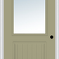 MMI 1/2 Lite 1 Panel Planked 6'8" Fiberglass Smooth Clear Glass Exterior Prehung Door 683