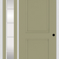 MMI 2 Panel Arch 3'0" X 6'8" Fiberglass Smooth Exterior Prehung Door With 1 Full Lite SDL Grilles Glass Sidelight 22