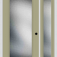MMI Full Lite 3'0" X 6'8" Textured/Privacy Fiberglass Smooth Exterior Prehung Door With 1 Full Lite Textured/Privacy Glass Sidelight 686