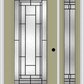 MMI Full Lite 6'8" Fiberglass Smooth Pembrook Patina Exterior Prehung Door With 1 Full Lite Pembrook Patina Decorative Glass Sidelight 686