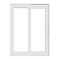 PELLA Lifestyle Series Contemporary 2 Panel 83.25" X 95.5" Advanced Low-E Insulating Tempered Argon Fill Glass Assembled Sliding/Gliding Patio Door Grilles/Screen Options
