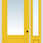 MMI 3/4 Lite 1 Panel Direct Glazed 3'0" X 8'0" Fiberglass Smooth Pro Clear Glass Exterior Prehung Door With 1 3/4 Lite 14 Inches Sidelight 608