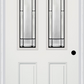MMI 2-1/2 Lite 2 Panel 6'8" Fiberglass Smooth Soleil Patina Decorative Glass Exterior Prehung Door 692