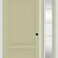 MMI 2 Panel 3'0" X 6'8" Fiberglass Smooth Exterior Prehung Door With 1 Full Lite SDL Grilles Glass Sidelight 110