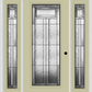 MMI FULL LITE 6'8" FIBERGLASS SMOOTH ROYAL PATINA EXTERIOR PREHUNG DOOR WITH 2 FULL LITE ROYAL PATINA DECORATIVE GLASS SIDELIGHTS 686