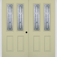 MMI TWIN/DOUBLE 2-1/2 LITE 2 PANEL 6'8" FIBERGLASS SMOOTH RADIANT HUES NICKEL DECORATIVE GLASS EXTERIOR PREHUNG DOOR 692